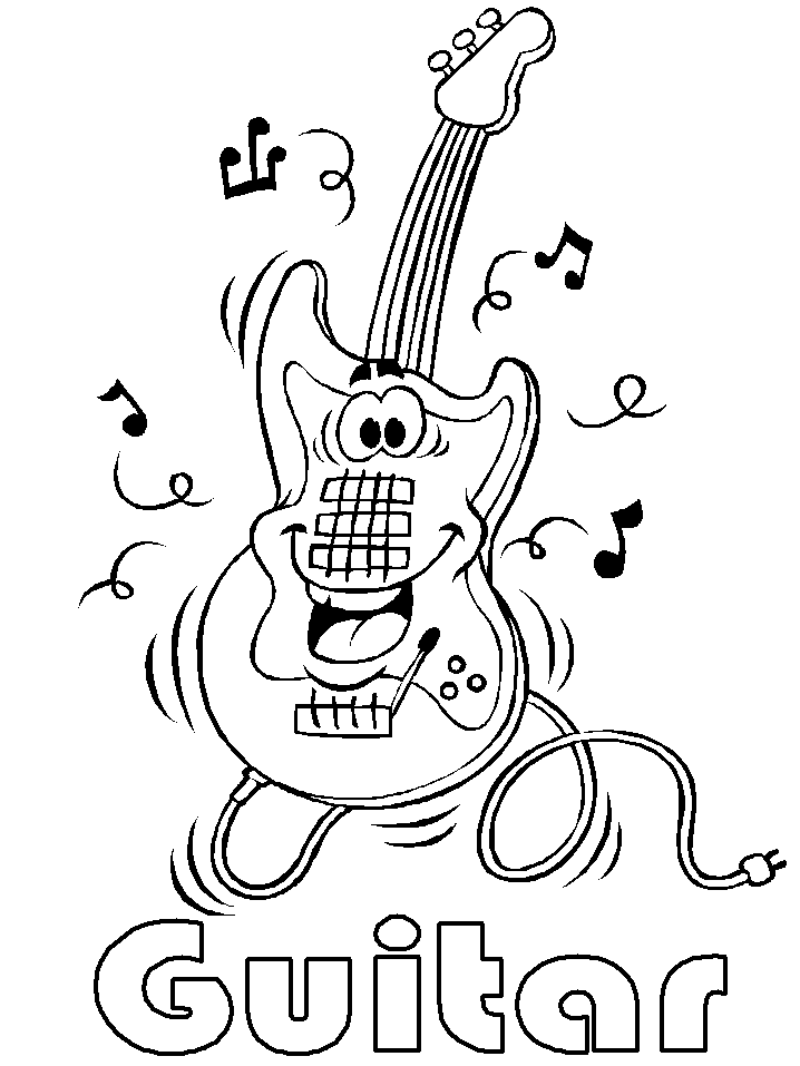 Coloriage d'une guitare