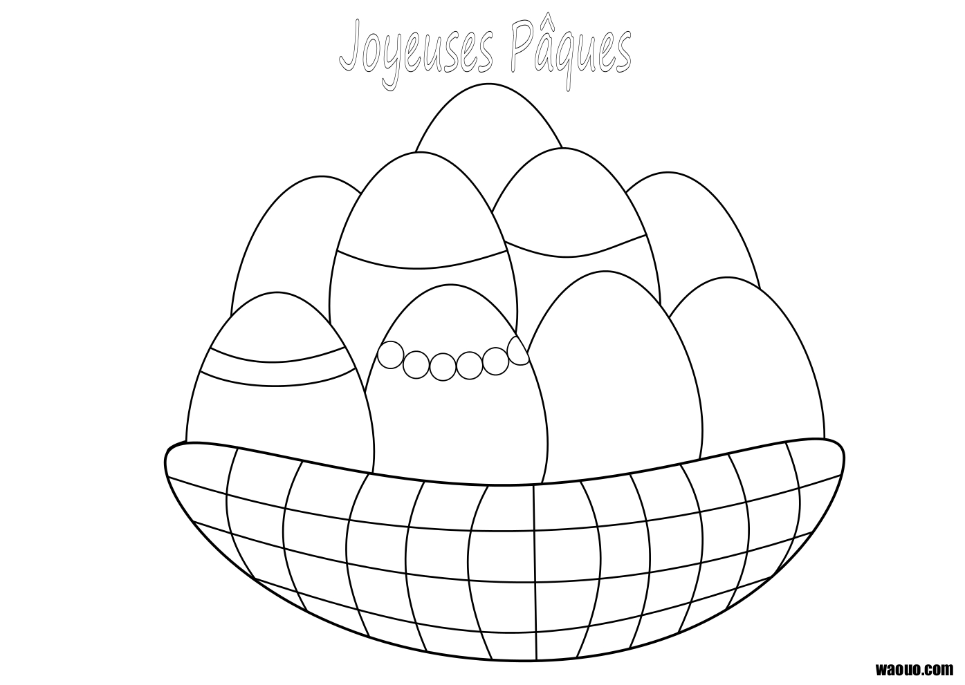 Coloriage panier oeufs de pâques