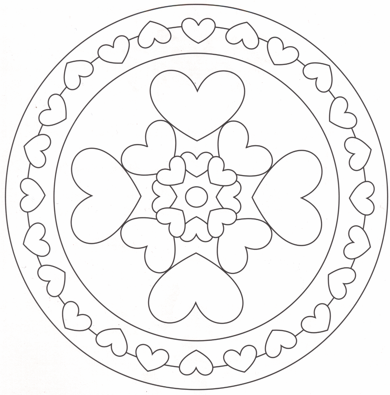 Coloriage mandala coeur