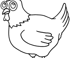 Coloriage poule lunettes